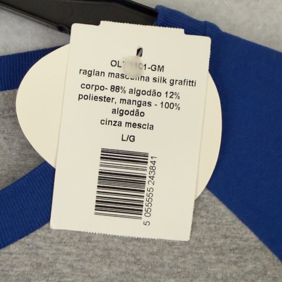 Rio 2016 Olympic T-Shirt NWT Raglan Gray Blue Size L Official Event Tee - Picture 10 of 11